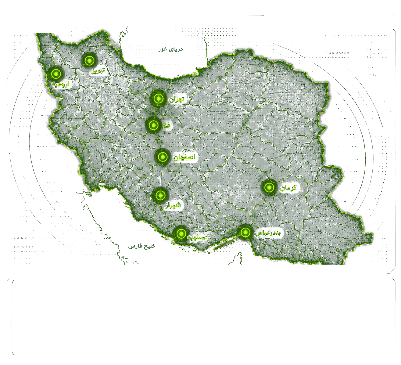 Iran Network project coverage map