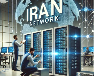 نصب و پیکربندی سرور، همراه با لوگوی Iran Network.
