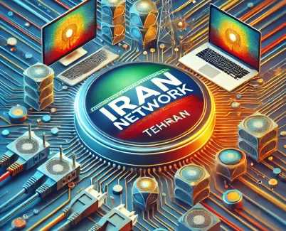تصویر شیک و آینده‌نگر با لوگوی بزرگ IranNetwork